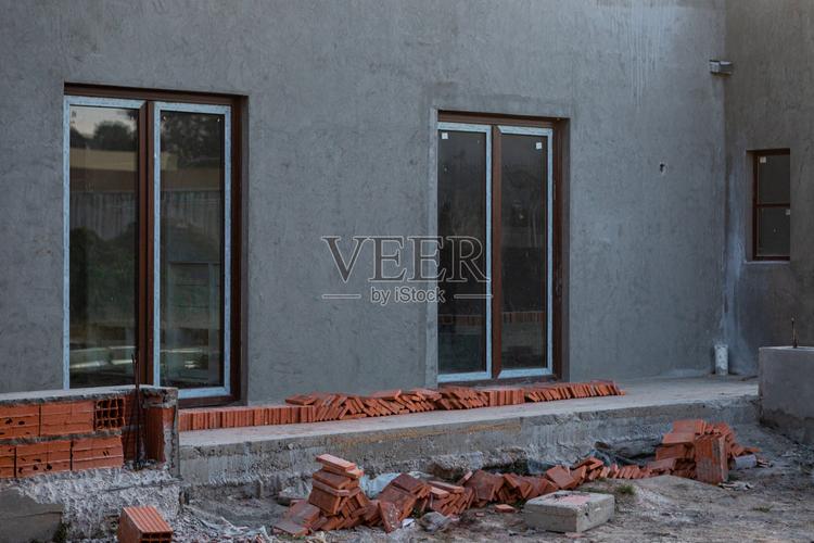 住宅建筑中使用的不同材料和产品照片摄影图片